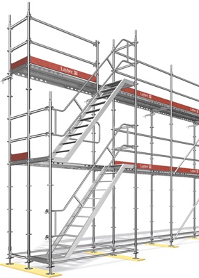 Layher Allround façade scaffold with staircase