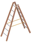 Dubbele Bouwladder 2,10m Hout met 2X7 Aluminium Sporten - 4254b0e2-2256-4387-b5a3-73ef34dcf9cf