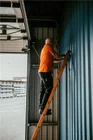 Enkele Bouwladder 4,35m Hout met 15 Aluminium Sporten - 42709693-7ff8-4505-9349-f183c0c994d6