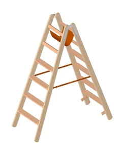 Dubbele trap hout