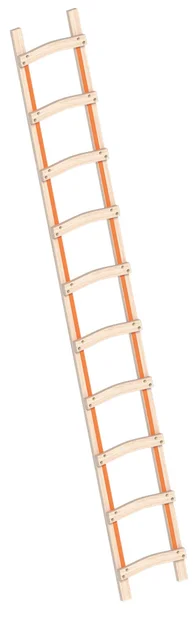 Dakdekkersladder 2,85m 10 Sporten Hout - 182da80a-ec64-4a2f-ab22-b259254a3312
