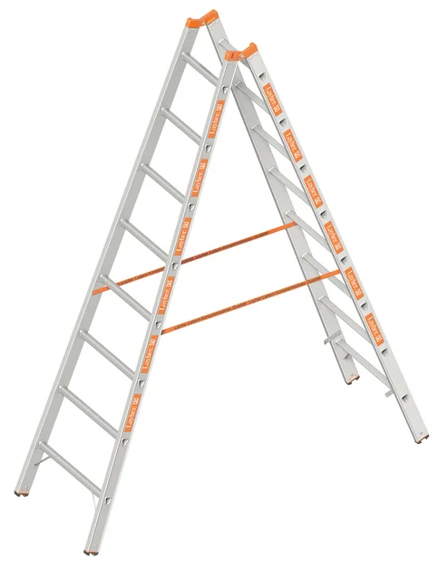 Dubbele Ladder 2,40m 2X8 Sporten Aluminium TOPIC 1039  - 2ec8c4db-d4ba-4acb-b5da-a42ac1aa2517
