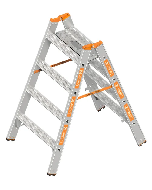 Zware Opstap 0,95m 2x4 Treden Aluminium met handvat TOPIC 1043.3 - dc692b5a-b074-439d-a720-9ce41f4cd07d