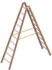 Dubbele Bouwladder 2,95m Hout met 2X10 Aluminium Sporten - 19292b50-8d78-4ec5-bac6-dca9fac5d247