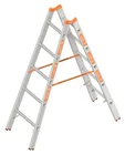 Dubbele Ladder 1,55m 2X5 Sporten Aluminium TOPIC 1039  - 2e1dcf0c-4c13-411f-8109-9da169c0a033