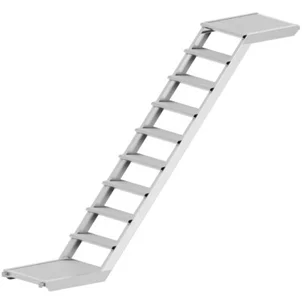 Volée d'escalier Comfort aluminium "U" R50 3.07 x 2.80 x 0.64 m