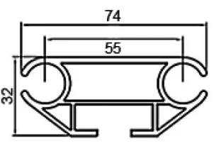 Ligne de la voile en aluminium (type A)
