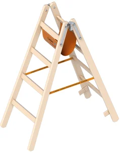 Dubbele Houten Ladder 2x4 Sporten – 1,25 Meter