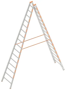Dubbele Aluminium Ladder 2x16 Sporten – 4,65 Meter