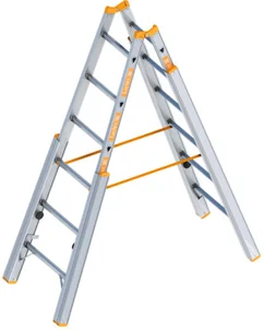 Dubbele telescoop ladder aluminium