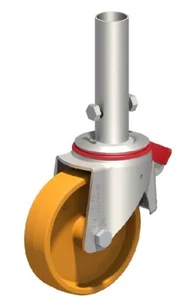 Zwenkwiel voor kamersteiger 150mm met rem 400Kg