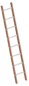 Enkele bouwladder met aluminium sporten