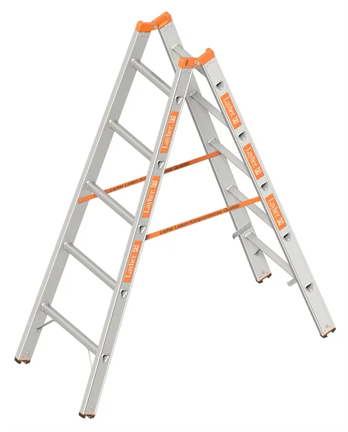 Dubbele Ladder 1,55m 2X5 Sporten Aluminium TOPIC 1039  - 2e1dcf0c-4c13-411f-8109-9da169c0a033
