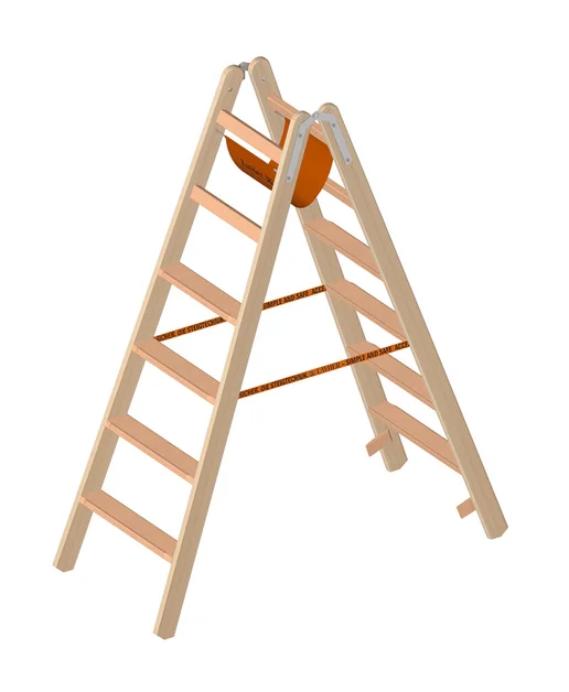 Dubbele Trap 1,65m 2x6 Treden Hout - 5f31d279-ba7d-41d6-b071-5d6aade73c09