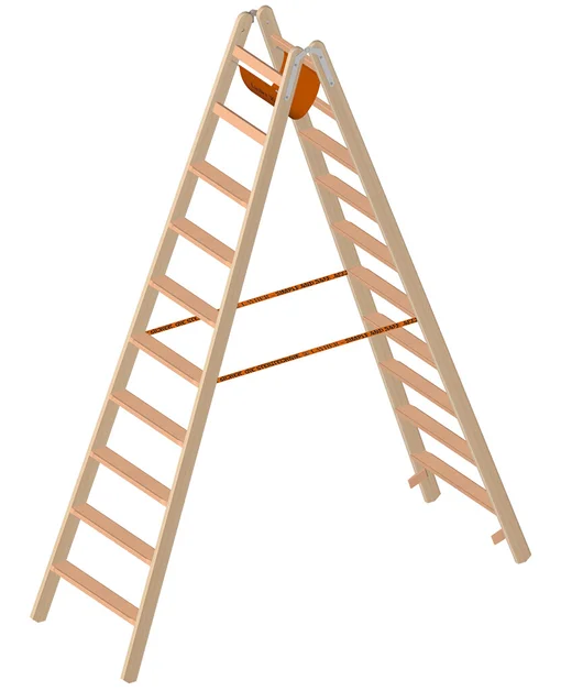 Dubbele Trap 2,65m 2x10 Treden Hout - 6c2c76c5-fb93-4a17-97cb-caebb5268fcf