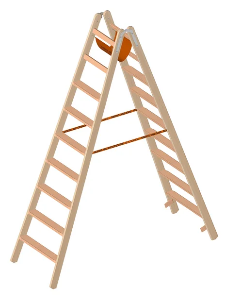 Dubbele Trap 2,40m 2x9 Treden Hout - d36e847d-aee0-4539-b32a-7946f7bd6805