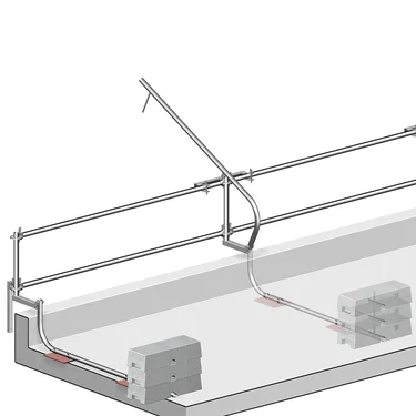 Dakrandbeveiliging platte daken tekening opklappen